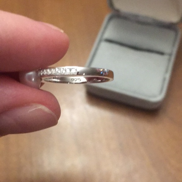 STERLING SILVER CZ AND SYNTHETIC PEARL RING - Picture 4 of 5